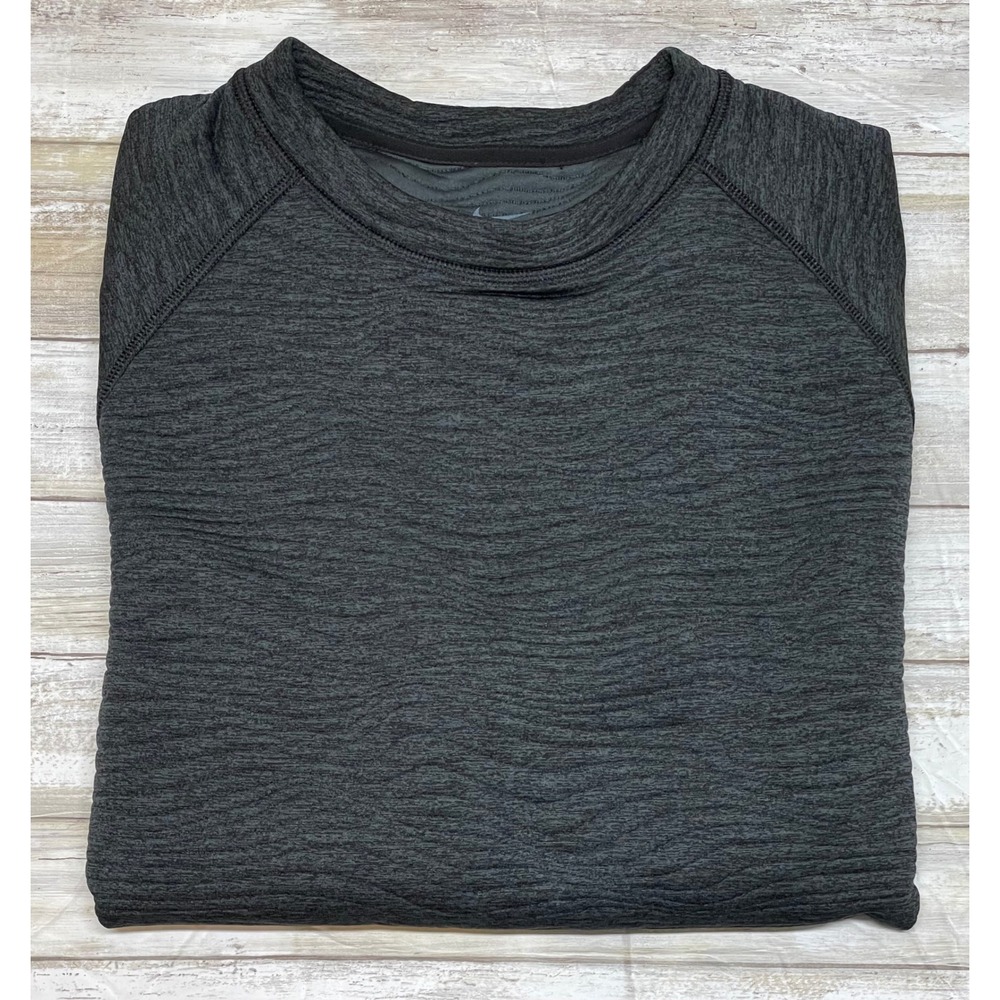 Nike Mens Golf Dri-Fit ADV quilted Crew Neck Long Sleeve Shirt Small black